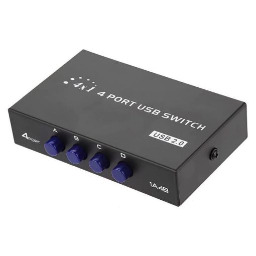 Picture of FENGJIE FJ-IA4B-C 4 Ports High Speed USB 2.0 Key-Press Switcher Share Switch Box for PC Computer Scanner Printer