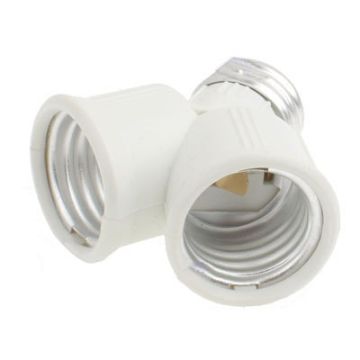 Picture of E27 to 2 E27 Light Bulbs Conversion Socket Double Lamp Socket (White)