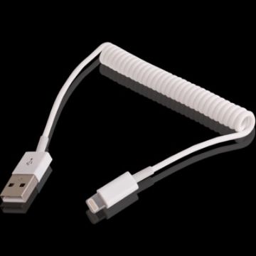 Picture of USB Sync Data / Charging Coiled Cable for iPhone, iPad (White)