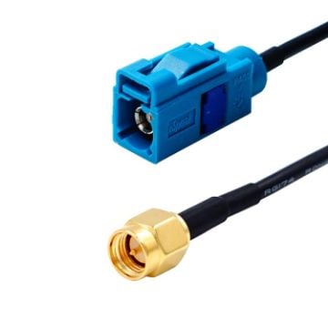 Picture of Fakra Z Female to SMA Male Connector Adapter Cable / Connector Antenna (Blue)