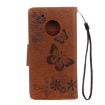 Picture of For Motorola Moto G5 Plus Pressed Flowers Butterfly Pattern Horizontal Flip Leather Case with Holder & Card Slots & Wallet (Brown)