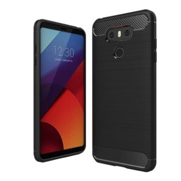 Picture of For LG G6 Brushed Carbon Fiber Texture Shockproof TPU Protective Cover Case (Black)