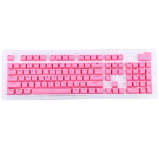 Picture of 104 Keys Double Shot PBT Backlit Keycaps for Mechanical Keyboard (Pink)