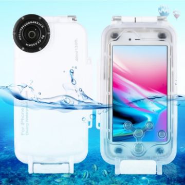 Picture of HAWEEL 40m/130ft Diving Case for iPhone 7 & 8, Photo Video Taking Underwater Housing Cover (White)