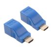 Picture of HDMI to RJ45 Extender Adapter (Receiver & Transmitter) by Cat-5e/6 Cable, Transmission Distance: 30m (Blue)