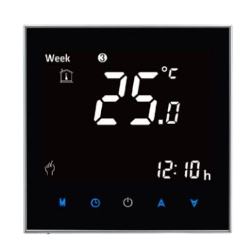 Picture of BHT-2001 3A Load Water Heating Type LCD Digital Heating Room Thermostat, Display Clock / Temperature / Time / Week / Heat etc. (Black)