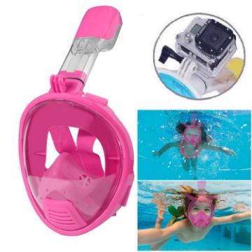 Picture of Kids Full Face Snorkel Mask for GoPro Hero11/10/9/8/7/6/5, Insta360 ONE R, DJI Osmo Action & More (Pink)