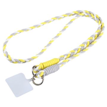 Universal Phone Three Strand Long Lanyard White Grey Yellow - 1
