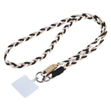 Universal Phone Three Strand Lanyard - White Gold Black - 1