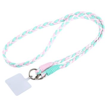 Universal Phone Three Strand Lanyard - White Pink Green - 1