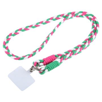 Picture of Universal Phone Three Strand Long Lanyard (Green Rose Red White)