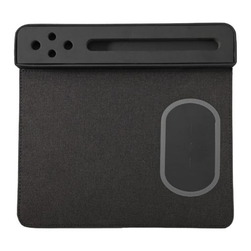 10W Wireless Charging Mouse Pad with Phone Holder (Black) - 1