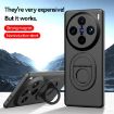 Black Shockproof Phone Case for vivo X100 with Hidden Fold Holder - 2