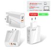 65W USB-C/Type-C+USB Dual Port GaN Charger EU Plug White - 2