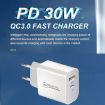 PD30W USB-C/Type-C + QC3.0 USB Dual Port Charger, US Plug - 6