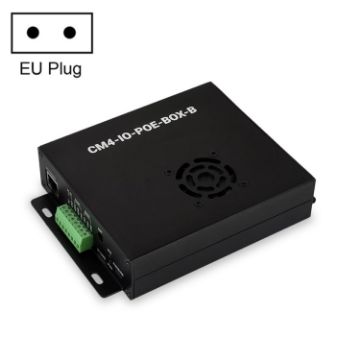Picture of Waveshare PoE Mini-Computer Type B Base Box with Metal Case & Cooling Fan for Raspberry Pi CM4 (EU Plug)