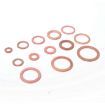 150 PCS O Shape Solid Copper Crush Washers Assorted Oil Seal Flat Ring Kit - 6