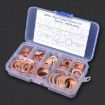 Picture of 120 PCS O Shape Solid Copper Crush Washers Assorted Oil Seal Flat Ring Kit for Car/Boat /Generators