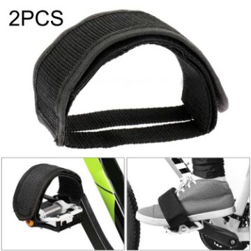 Picture of 2 PCS Bicycle Pedals Bands Feet Set With Anti-slip Straps Beam Foot (Black)