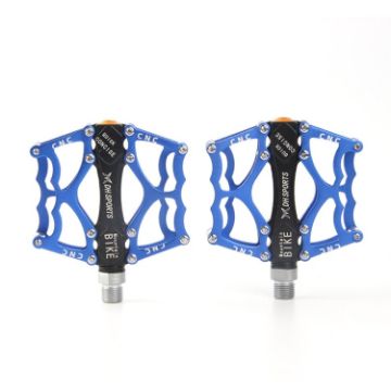 Mountain Bike Aluminum Alloy Non-Slip Bearing Pedal Blue - 1