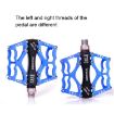 Mountain Bike Aluminum Alloy Non-Slip Bearing Pedal Blue - 4