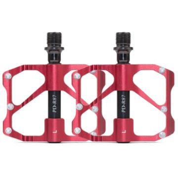 PROMEND Aluminum Bike Pedals - Red (1 Pair) - 1