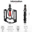 1 Pair Red Mountain Bike Aluminum Pedal Lightweight Bearing Foot Pedal - 3
