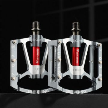 Picture of 1pair WEST BIKING YP0802083 Mountain Bike Aluminum Alloy Pedal Lightweight Bearing Foot Pedal (Silver)