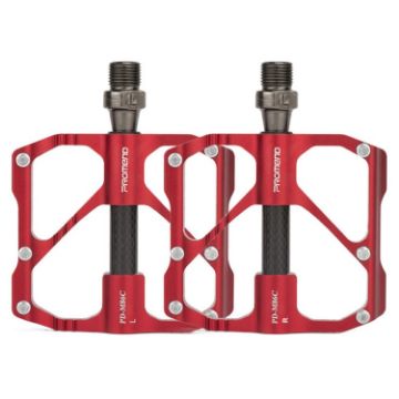 Picture of PD-M86C 1 Pair PROMEND Bicycle Road Bike Mountain Bike 3 Palin Carbon Fiber Bearing Pedal (Red)