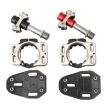 Picture of MEROCA Road Lock Shoes Card Three Pardin Bicycle Lollipops Self-Locking Pedal With Lock, Style: Steel Axis (Red)