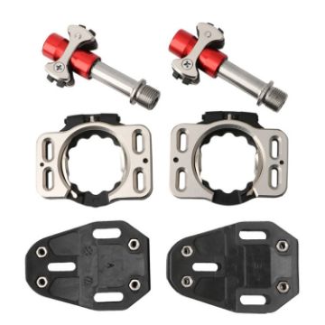 Picture of MEROCA Road Lock Shoes Card Three Pardin Bicycle Lollipops Self-Locking Pedal With Lock, Style: Titanium Alloy Axis (Red)