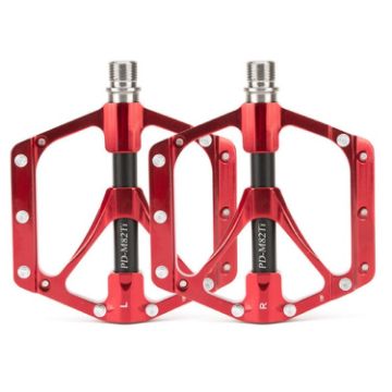 Picture of PROMEND PD-M82-TI 1 Pair Mountain Bicycle Titanium Alloy Shaft 3-Bearings Wide Pedals (Red)