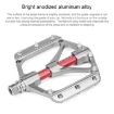 Picture of PROMEND PD-M82-TI 1 Pair Mountain Bicycle Titanium Alloy Shaft 3-Bearings Wide Pedals (Red)