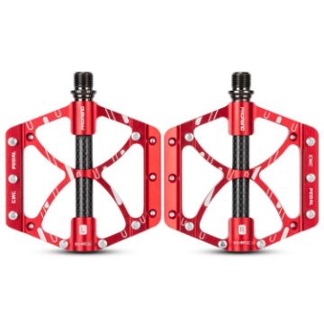 Picture of PROMEND PD-M52C 1 Pair Bicycle Aluminum Alloy + Carbon Fiber Tube Bearing Pedals (Red)
