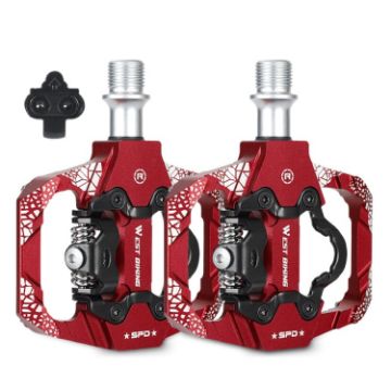 Picture of A Pair WEST BIKING YP0802086 Mountain Bike Aluminum Bearing Pedals (Red)