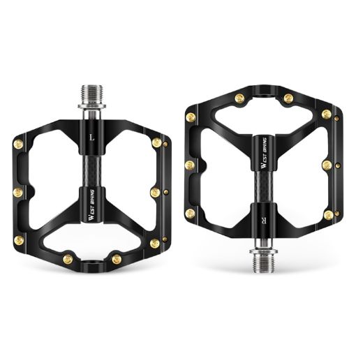 West Biking Carbon Fiber Mountain Bike Pedal - Black - 1