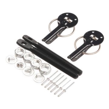 Universal Car Aluminum Alloy Hood Pin Bonnet Lock - Black - 1
