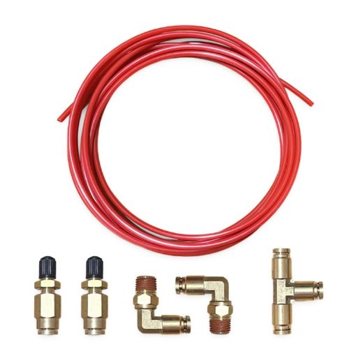 18ft 1/4" Air Hose Pipe Kit with 1/4 NPT Elbow Fitting - 1
