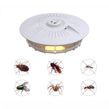 Picture of Household Flea Trap Lamp Indoor Trap Mosquito Flies Cockroach Lamp (Pearl White)