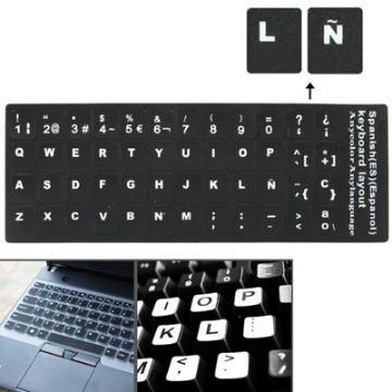 Picture of Spanish Learning Keyboard Layout Sticker for Laptop/Desktop Computer Keyboard