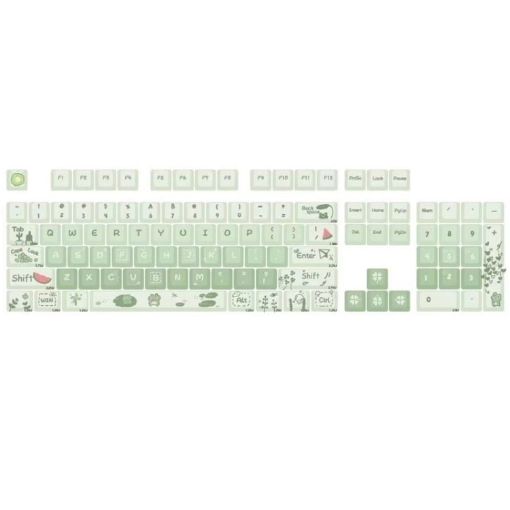 148 Keys MDA Height 5-sided PBT Mechanical Keyboard Keycaps - Green - 1