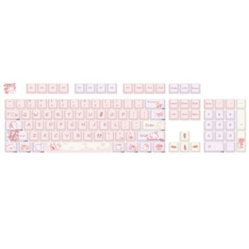 Picture of 148 Keys MDA Height 5-sided Heat Rise PBT Mechanical Keyboard Keycaps (Pink)