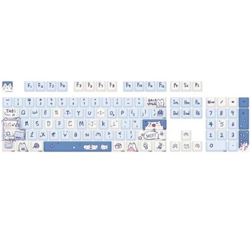 148 Keys MDA Height 5-sided PBT Mechanical Keyboard Keycaps Blue - 1