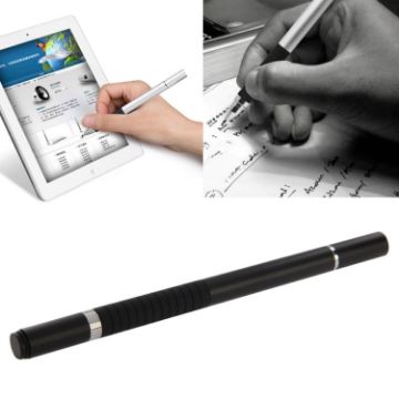 Picture of 2 in 1 Stylus Touch Pen + Ball Pen for iPhone 6/6 Plus/5/5S/5C, iPad Air 2/mini 1/2/3, New iPad, All Capacitive Touch Screen (Black)