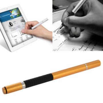 Picture of 2 in 1 Stylus Touch Pen + Ball Pen for iPhone 6/6 Plus/5/5S/5C, iPad Air 2/mini 1/2/3, New iPad, All Capacitive Touch Screen (Gold)