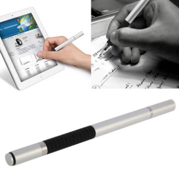 Picture of 2 in 1 Stylus Touch Pen + Ball Pen for iPhone 6/6 Plus/5/5S/5C, iPad Air 2/mini 1/2/3, New iPad, All Capacitive Touch Screen (Silver)