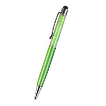 Picture of AT-22 2 in 1 Universal Flash Diamond Decoration Capacitance Pen Stylus Ballpoint Pen (Green)