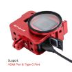Picture of PULUZ Housing Shell CNC Aluminum Alloy Protective Cage with 52mm UV Lens for GoPro HERO (2018)/7 Black/6/5 (Red)