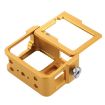Picture of PULUZ Housing Shell CNC Aluminum Alloy Protective Cage with Insurance Frame & 52mm UV Lens for GoPro HERO (2018)/7 Black/6/5 (Gold)