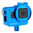 Picture of PULUZ Housing Shell CNC Aluminum Alloy Protective Cage with Insurance Frame & 52mm UV Lens for GoPro HERO (2018)/7 Black/6/5 (Blue)